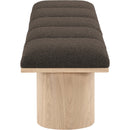 Meridian Pavilion Brown Boucle Fabric Bench IMAGE 4