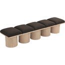 Meridian Pavilion Brown Boucle Fabric Bench IMAGE 5