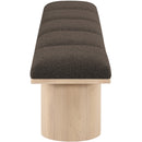 Meridian Pavilion Brown Boucle Fabric Bench IMAGE 4