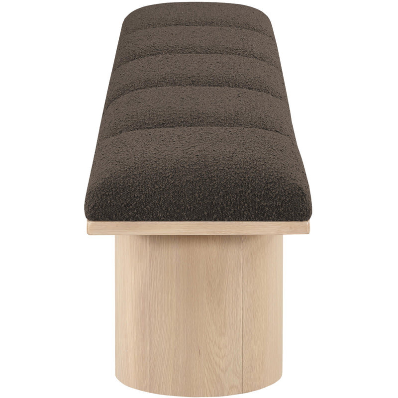 Meridian Pavilion Brown Boucle Fabric Bench IMAGE 4