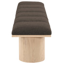 Meridian Pavilion Brown Boucle Fabric Bench IMAGE 4