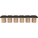 Meridian Pavilion Brown Boucle Fabric Bench IMAGE 3