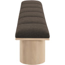 Meridian Pavilion Brown Boucle Fabric Bench IMAGE 4