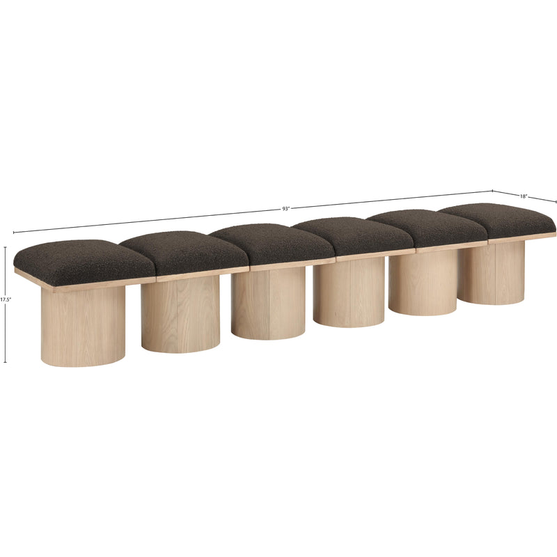 Meridian Pavilion Brown Boucle Fabric Bench IMAGE 7