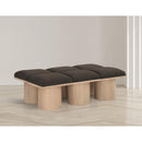 Meridian Pavilion Brown Boucle Fabric Bench IMAGE 2