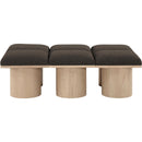 Meridian Pavilion Brown Boucle Fabric Bench IMAGE 3