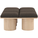 Meridian Pavilion Brown Boucle Fabric Bench IMAGE 4