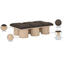 Meridian Pavilion Brown Boucle Fabric Bench IMAGE 6