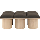 Meridian Pavilion Brown Boucle Fabric Bench IMAGE 3