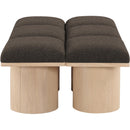 Meridian Pavilion Brown Boucle Fabric Bench IMAGE 4