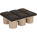 Meridian Pavilion Brown Boucle Fabric Bench IMAGE 5