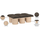 Meridian Pavilion Brown Boucle Fabric Bench IMAGE 7