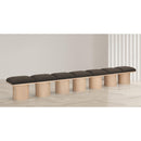 Meridian Pavilion Brown Boucle Fabric Bench IMAGE 2