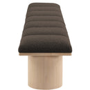 Meridian Pavilion Brown Boucle Fabric Bench IMAGE 4
