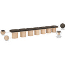 Meridian Pavilion Brown Boucle Fabric Bench IMAGE 7