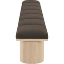 Meridian Pavilion Brown Boucle Fabric Bench IMAGE 4