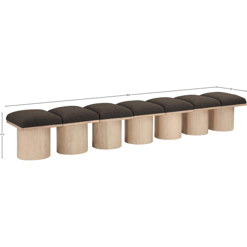 Meridian Pavilion Brown Boucle Fabric Bench IMAGE 7