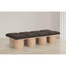 Meridian Pavilion Brown Boucle Fabric Bench IMAGE 2