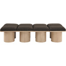 Meridian Pavilion Brown Boucle Fabric Bench IMAGE 3