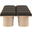 Meridian Pavilion Brown Boucle Fabric Bench IMAGE 4