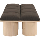 Meridian Pavilion Brown Boucle Fabric Bench IMAGE 4