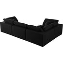 Meridian Serene Black Linen Textured Fabric Modular Sectional IMAGE 3