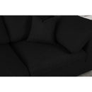 Meridian Serene Black Linen Textured Fabric Modular Sectional IMAGE 4