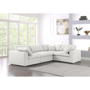 Meridian Serene Cream Linen Textured Fabric Modular Sectional IMAGE 2