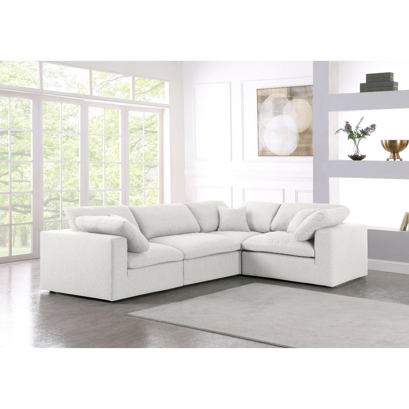 Meridian Serene Cream Linen Textured Fabric Modular Sectional IMAGE 2