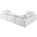 Meridian Serene Cream Linen Textured Fabric Modular Sectional IMAGE 3