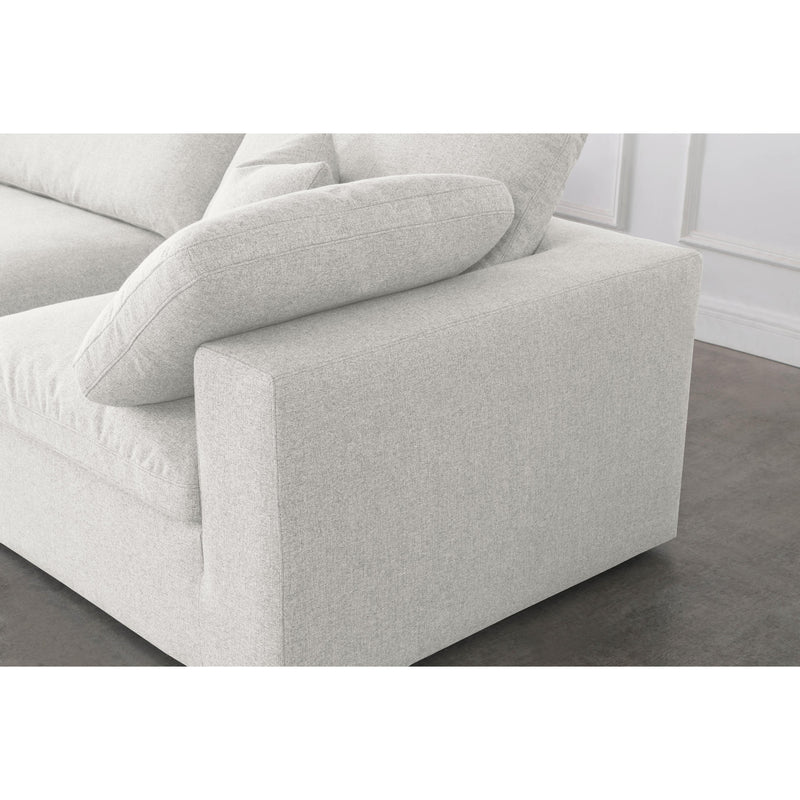 Meridian Serene Cream Linen Textured Fabric Modular Sectional IMAGE 4