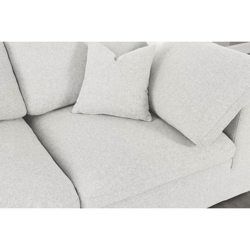 Meridian Serene Cream Linen Textured Fabric Modular Sectional IMAGE 5
