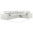 Meridian Serene Cream Linen Textured Fabric Modular Sectional IMAGE 8