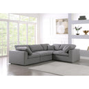 Meridian Serene Grey Linen Textured Fabric Modular Sectional IMAGE 2