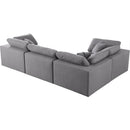 Meridian Serene Grey Linen Textured Fabric Modular Sectional IMAGE 3