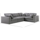 Meridian Serene Grey Linen Textured Fabric Modular Sectional IMAGE 8