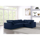 Meridian Serene Navy Linen Textured Fabric Modular Sectional IMAGE 2