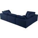 Meridian Serene Navy Linen Textured Fabric Modular Sectional IMAGE 3