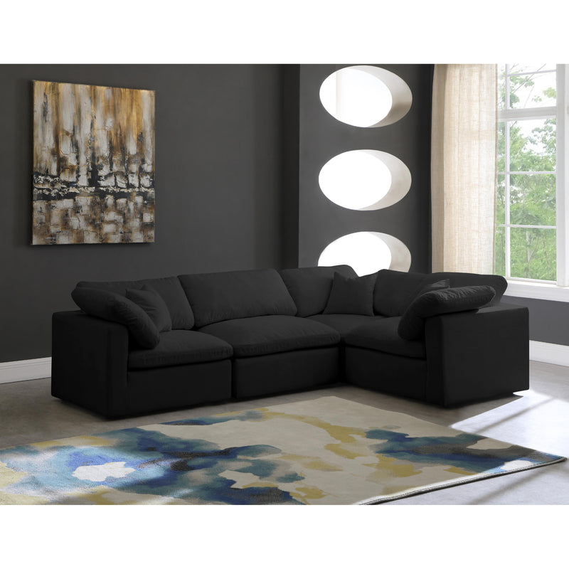 Meridian Plush Black Velvet Modular Sectional IMAGE 2