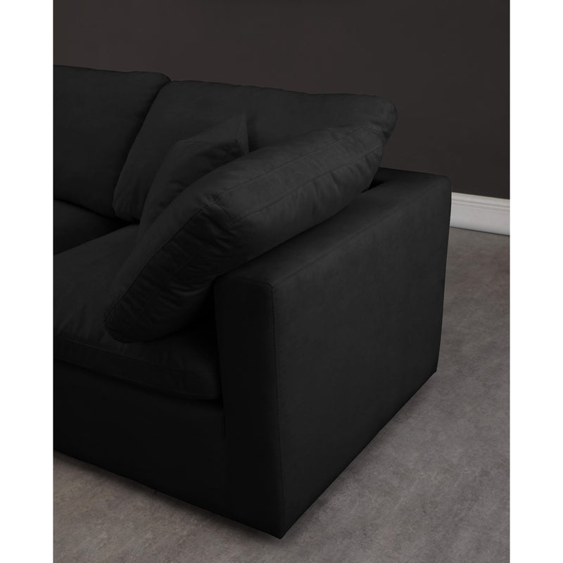 Meridian Plush Black Velvet Modular Sectional IMAGE 4