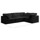 Meridian Plush Black Velvet Modular Sectional IMAGE 8