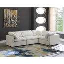 Meridian Plush Cream Velvet Modular Sectional IMAGE 2