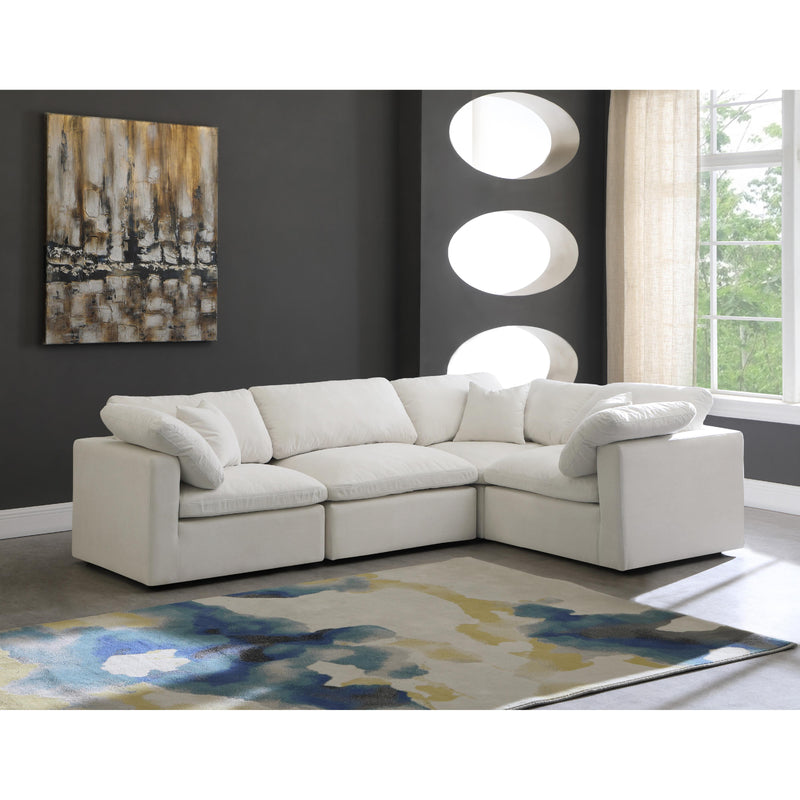 Meridian Plush Cream Velvet Modular Sectional IMAGE 2