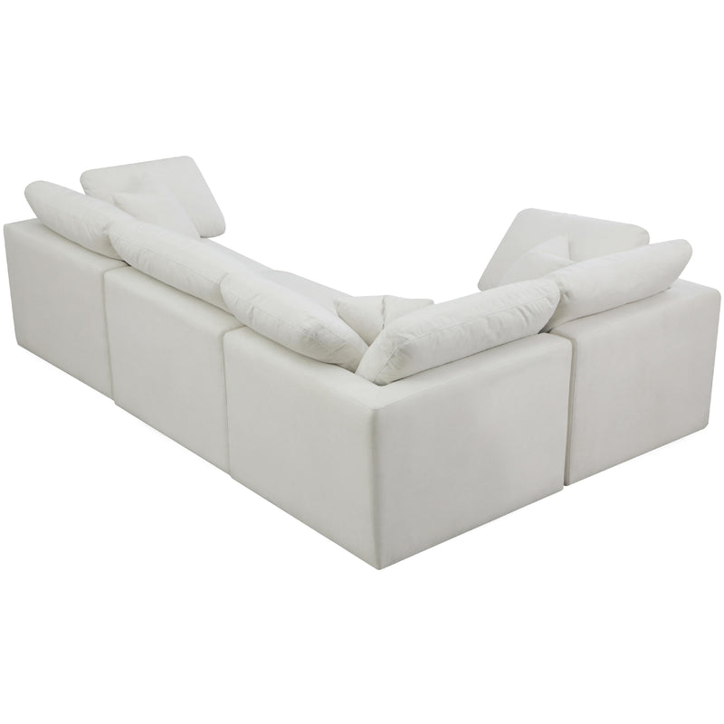 Meridian Plush Cream Velvet Modular Sectional IMAGE 3