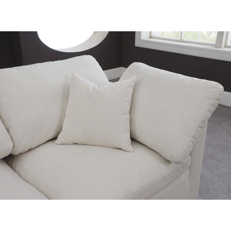 Meridian Plush Cream Velvet Modular Sectional IMAGE 5