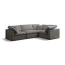 Meridian Plush Grey Velvet Modular Sectional IMAGE 1