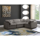 Meridian Plush Grey Velvet Modular Sectional IMAGE 2