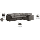 Meridian Plush Grey Velvet Modular Sectional IMAGE 7