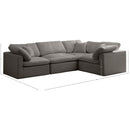 Meridian Plush Grey Velvet Modular Sectional IMAGE 8