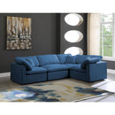 Meridian Plush Navy Velvet Modular Sectional IMAGE 2